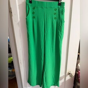 Vibrant Green Wide-Leg Pants